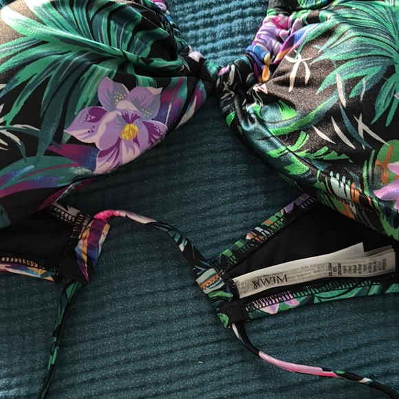 VS Swim Floral Bikini Top with Pink and Green Accents - Picture 4 of 4